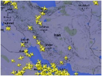 ردگیری حرکت هواپیماها در آسمان با استفاده ازFlightRadar24