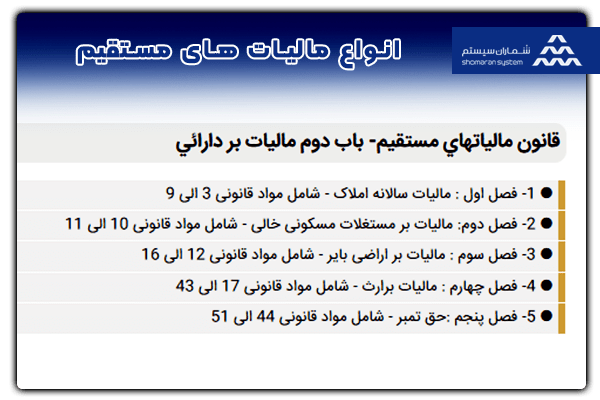 انواع مالیات های مستقیم